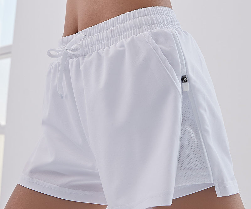 Women's 2-In-1 Zipper Running Shorts