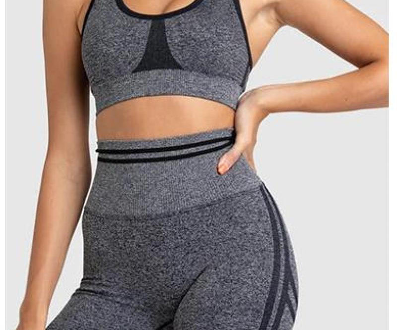 Seamless Two Piece Yoga Set with Matching Bra and Bottoms