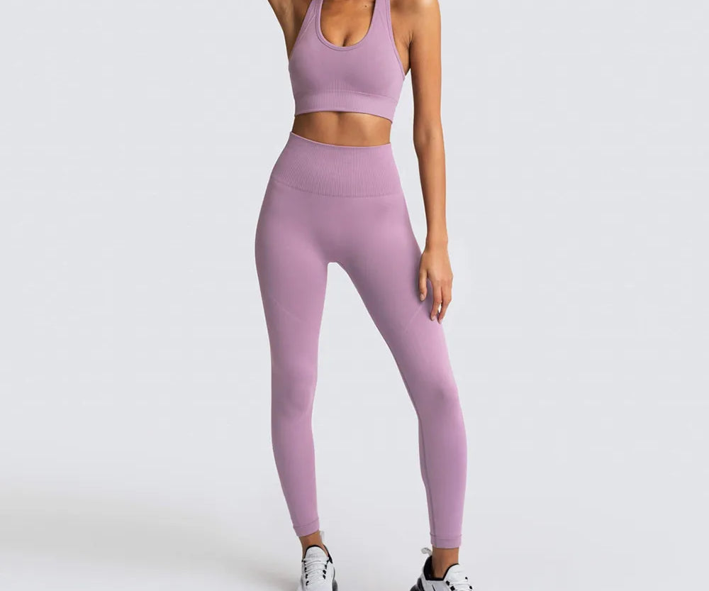 High-Waisted Leggings with Matching Bra