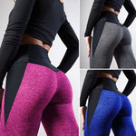 Contrasting Color Stitching Hip-Lifting Yoga Leggings