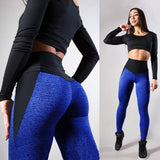 Contrasting Color Stitching Hip-Lifting Yoga Leggings