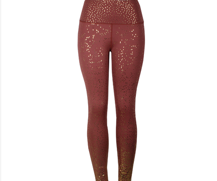 Women's High Waisted Leggings with Gold Detail