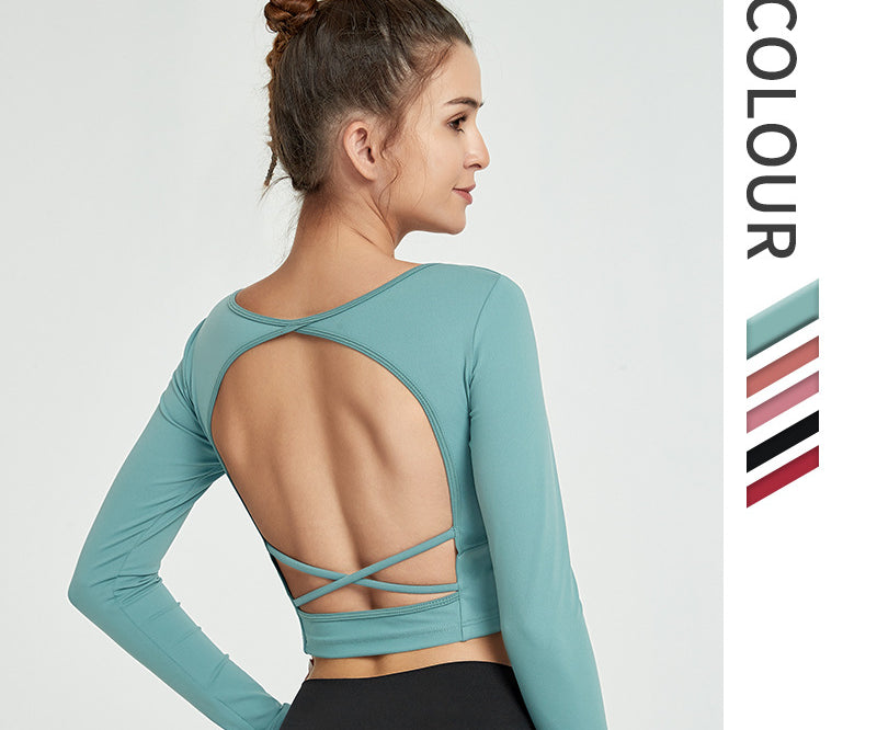 Beautiful Open Back Long Sleeve Top