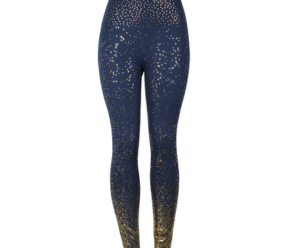 Women's High Waisted Leggings with Gold Detail